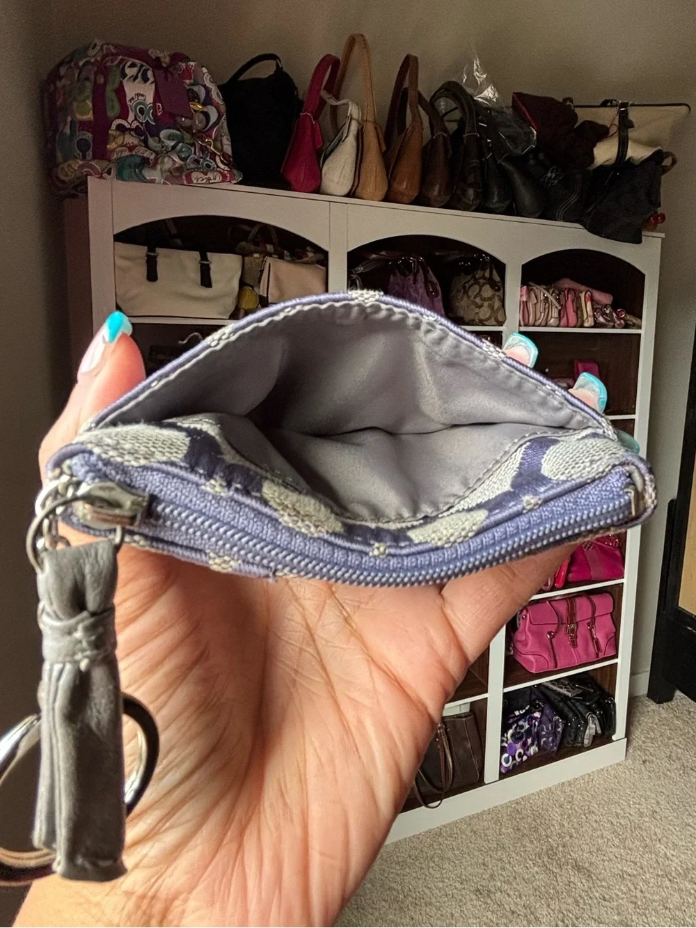 🪙💜COACH Ashley Pleated Op Art Coin Purse💜🪙